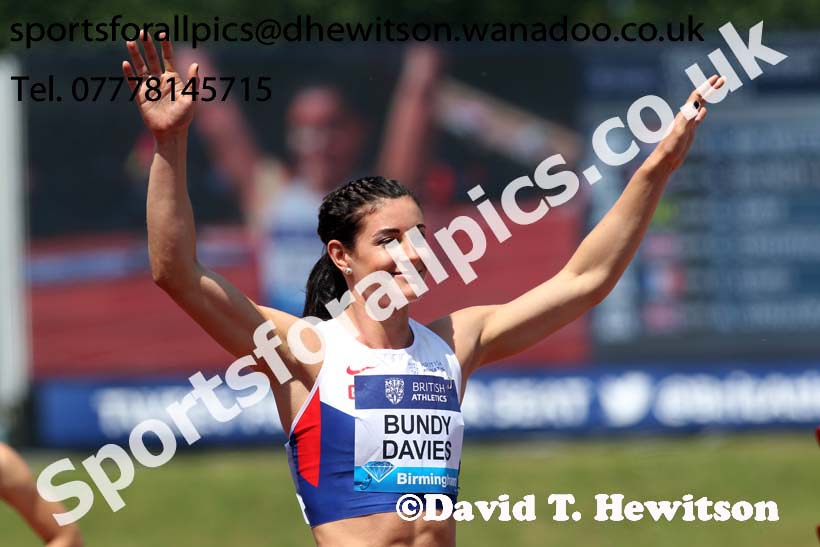 Seren Bundy-Davies (GB) womens 400 metres, IAAF Diamond League, Birmingham. Photo: David T. Hewitson/Sports for All Pics